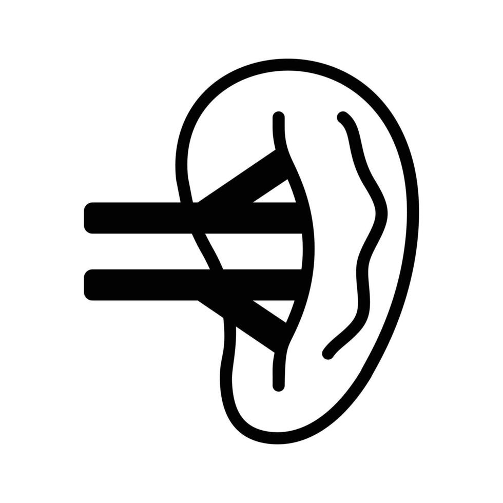Premium glyph style icon showing renal gland anatomy. vector