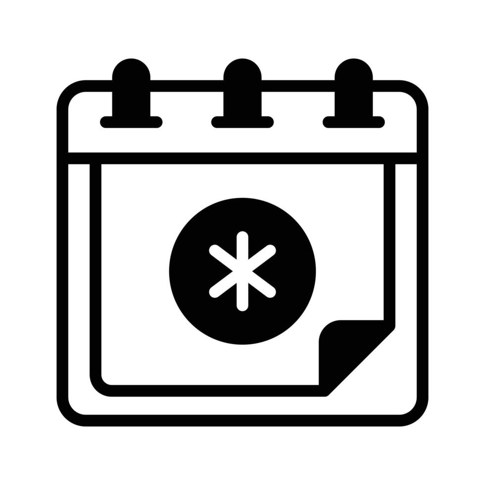 Ready to use glyph icon of doctor appointment calendar. vector