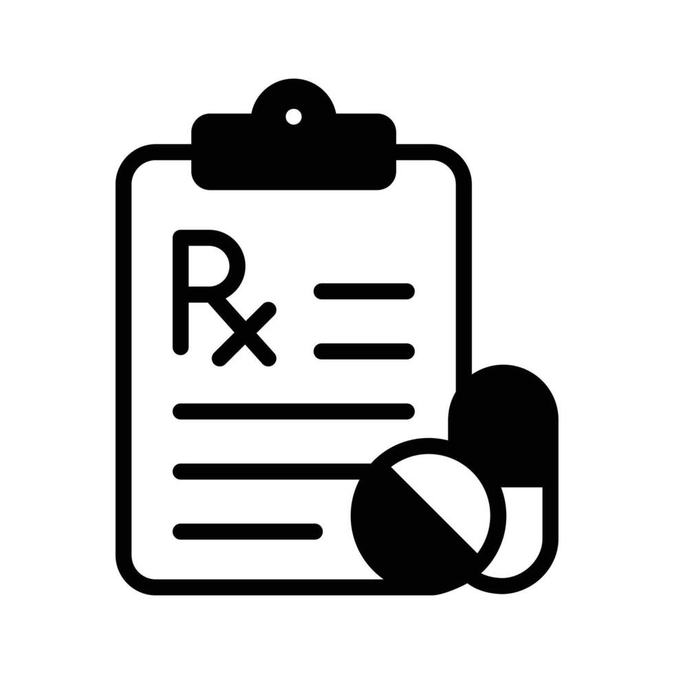 Get this handy glyph style icon of prescription paper. vector