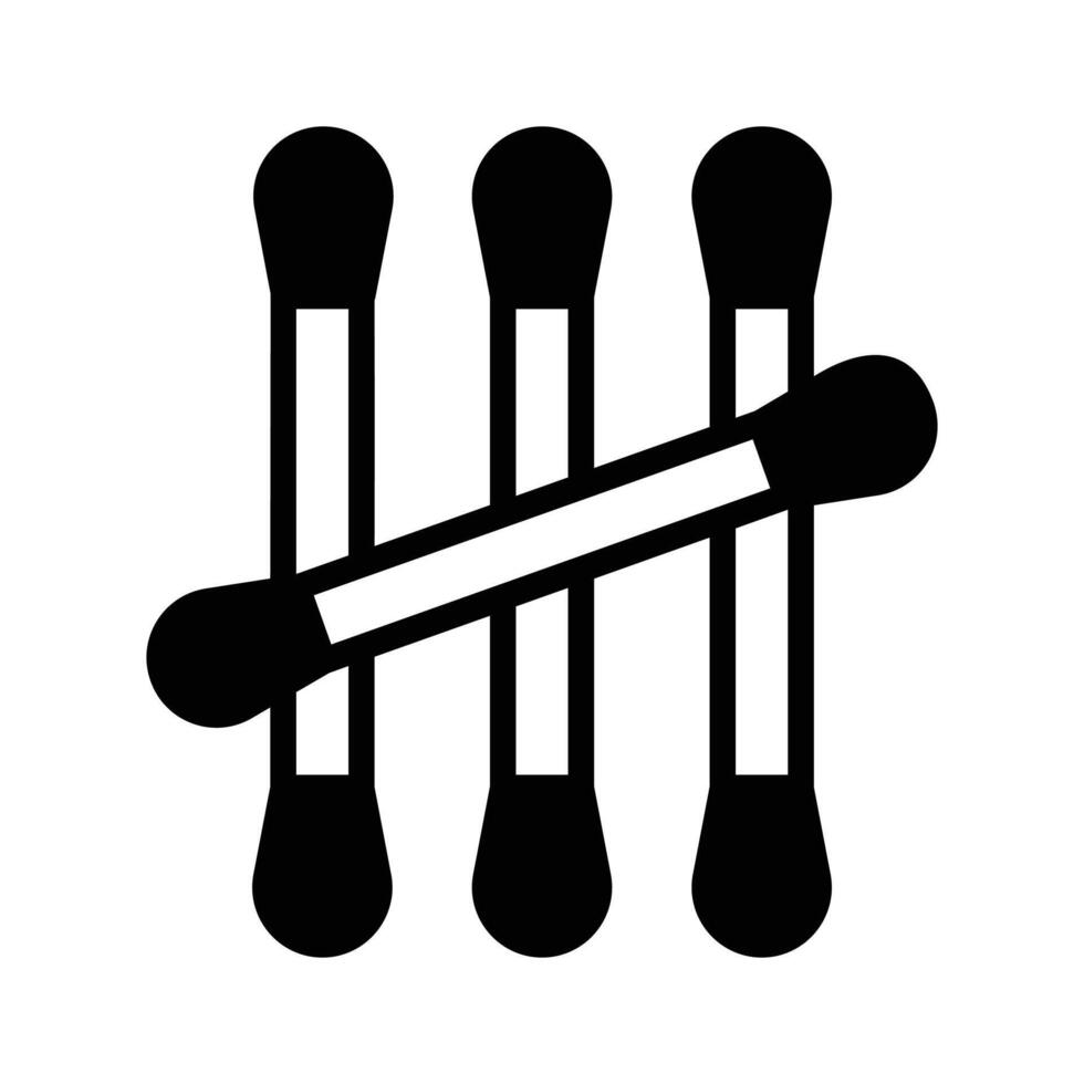 An easy to edit glyph icon showing medicated cotton swabs. vector