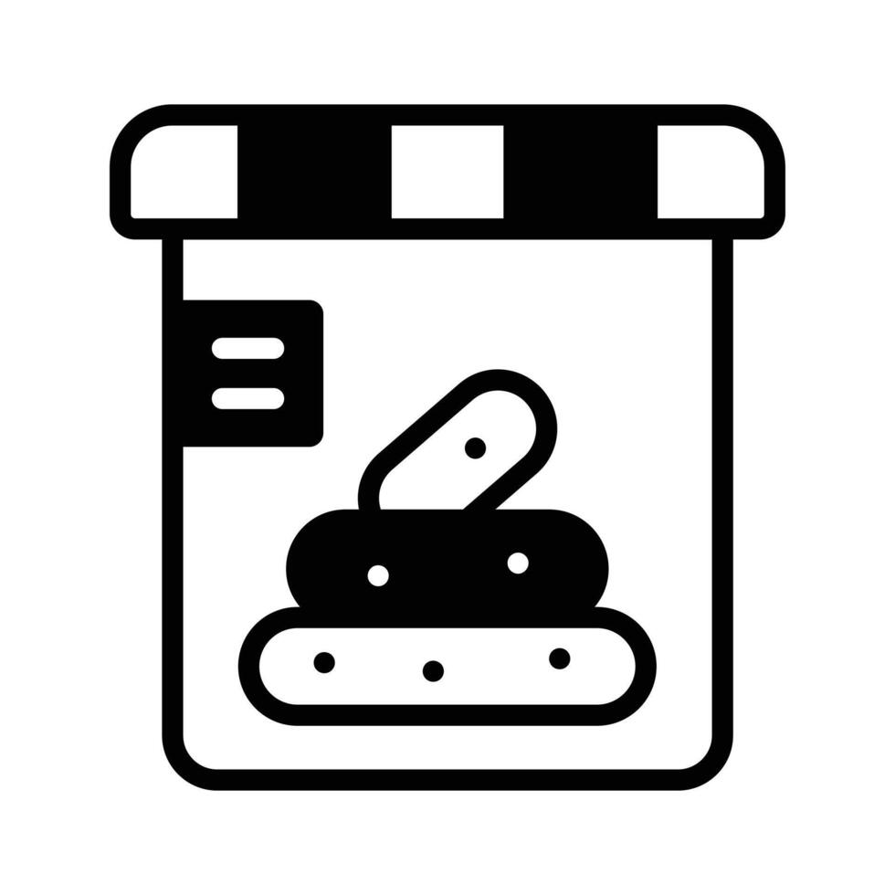 A glyph style icon of stool sample. vector