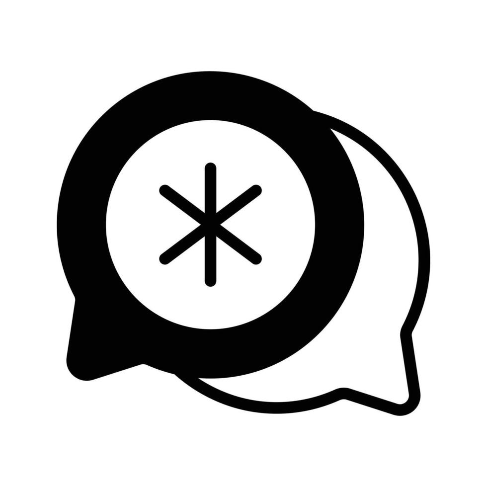 An easy to use glyph icon of medical chat bubbles. vector