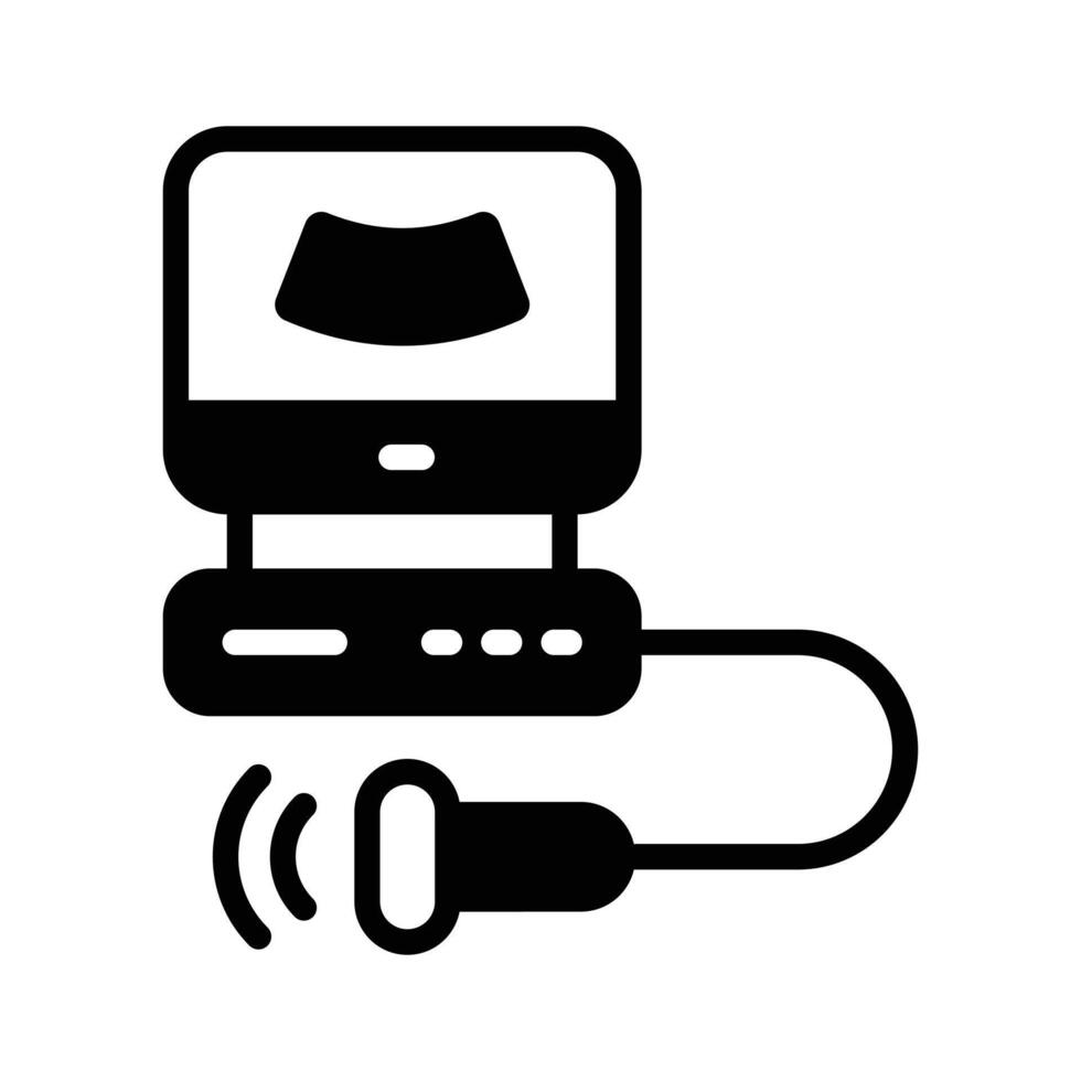 Grab this trendy glyph style icon of ultrasound machine. vector