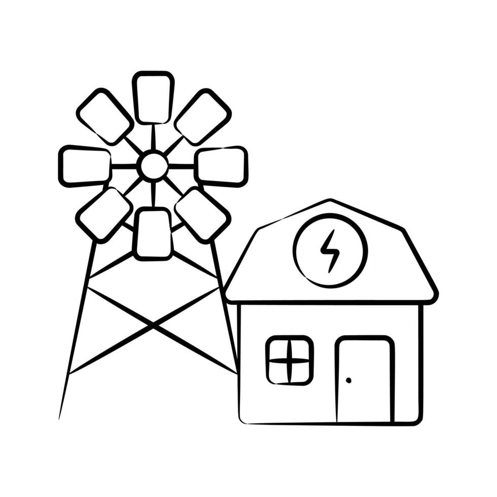 Check this latest hand drawn icon of farm energy vector