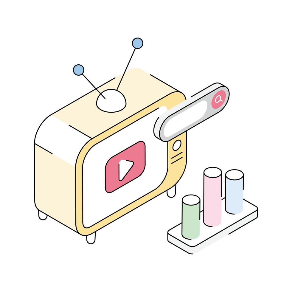 Grab this isometric icon of tv ad screen vector