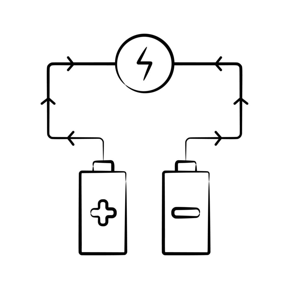 Get this trendy hand drawn style icon of voltage circuit vector