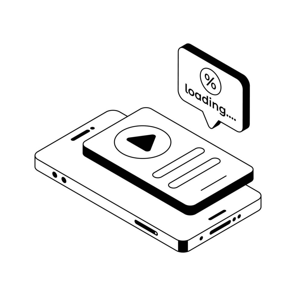 Here is an isometric icon of loading. vector