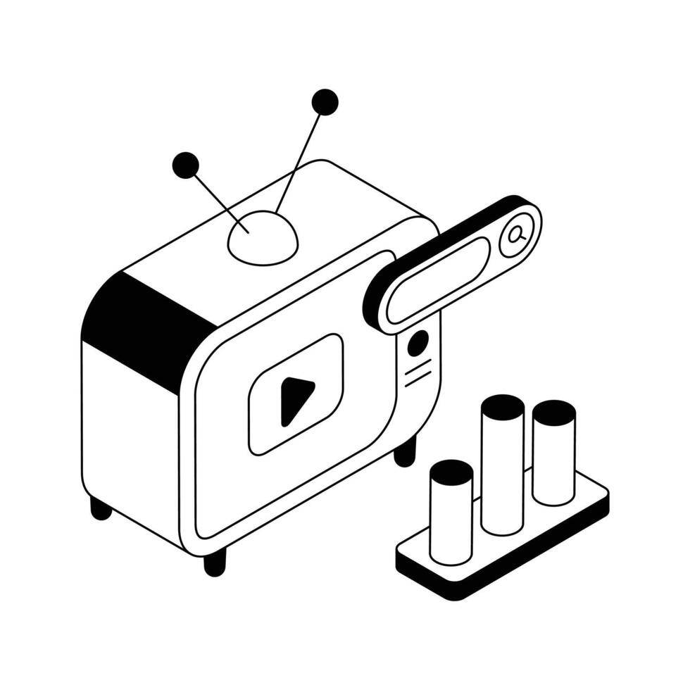 Grab this isometric icon of tv ad screen. vector
