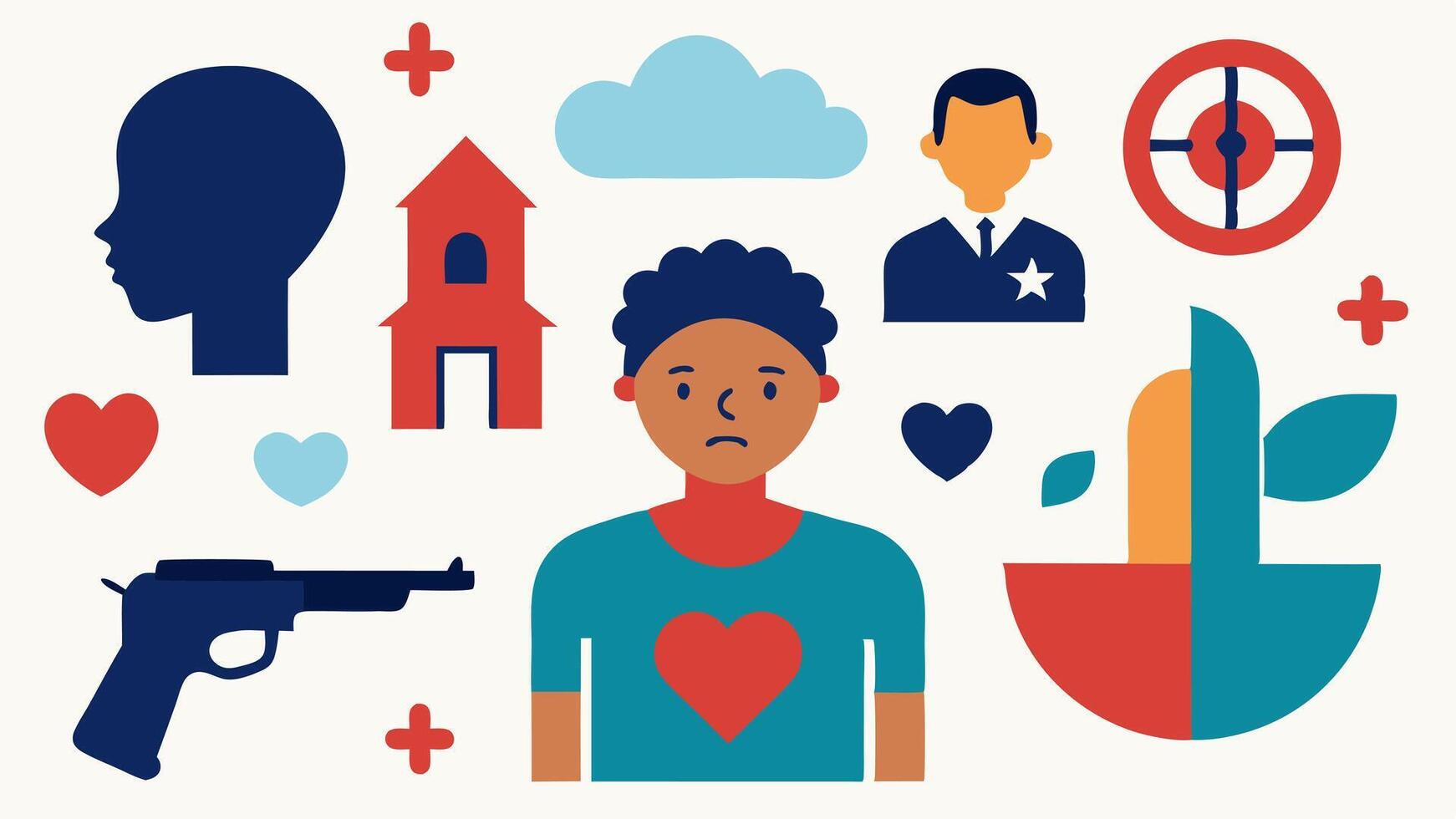 These s aim to capture the various dimensions of the impact of gun violence on communities emphasizing loss grief resilience and the call for peace.. vector