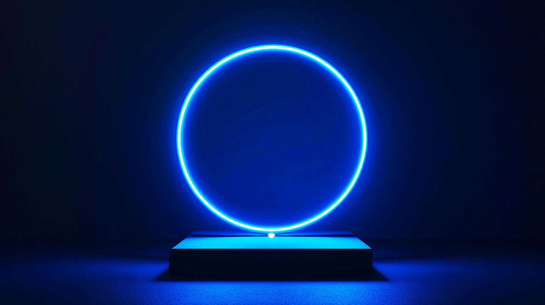 A blue glass sphere, like a distant planet in the dark cosmos, softly glows with an inner light photo