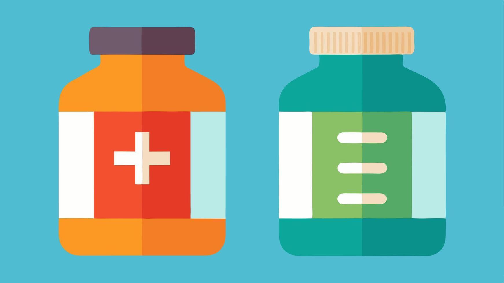 Prescription Gap A visual comparison of two prescription bottles. vector