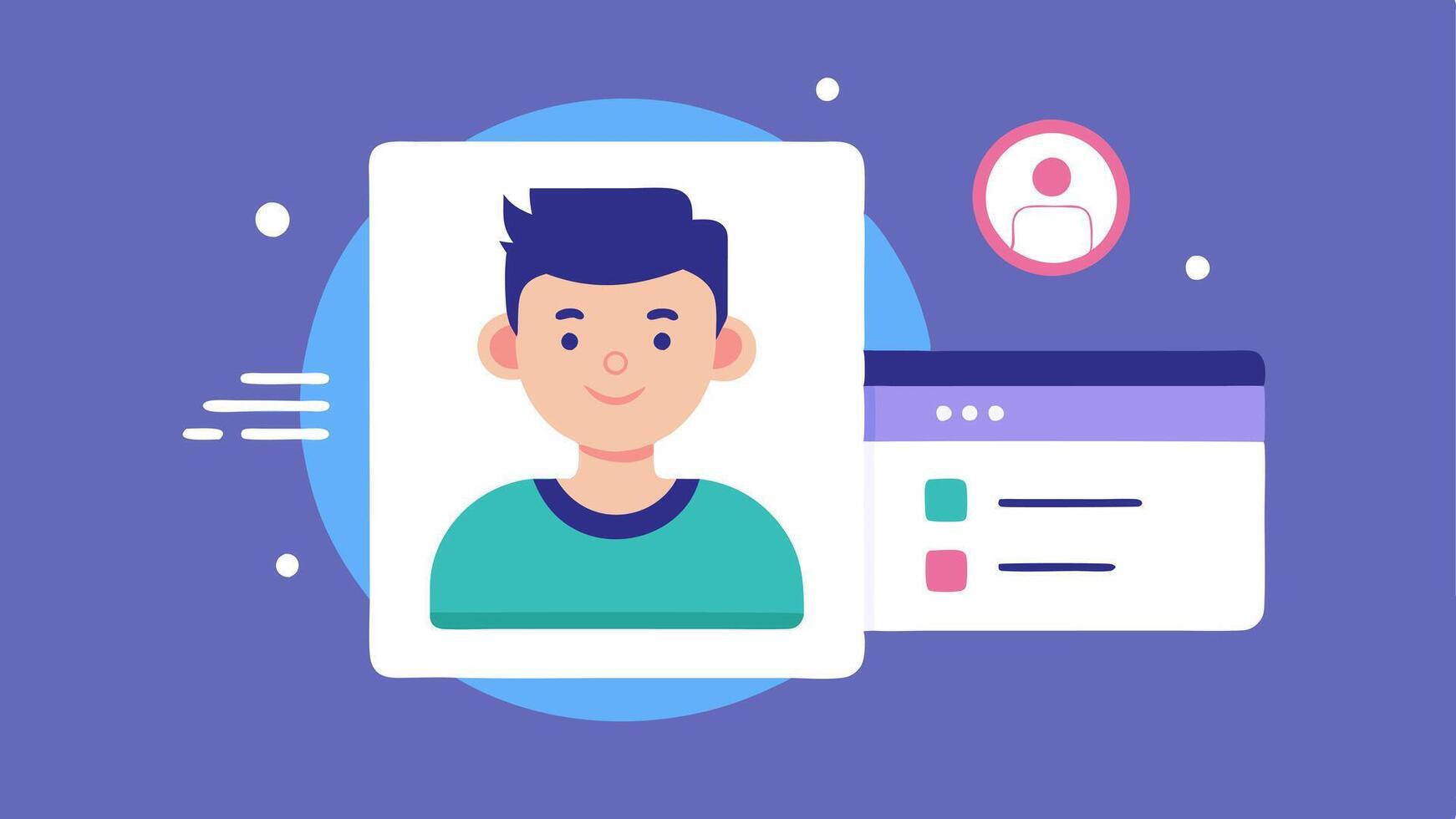 Social Media Security A social media account creation screen with a popup prompting users to verify their identity using facial recognition accompanied by a visualization of facial. vector