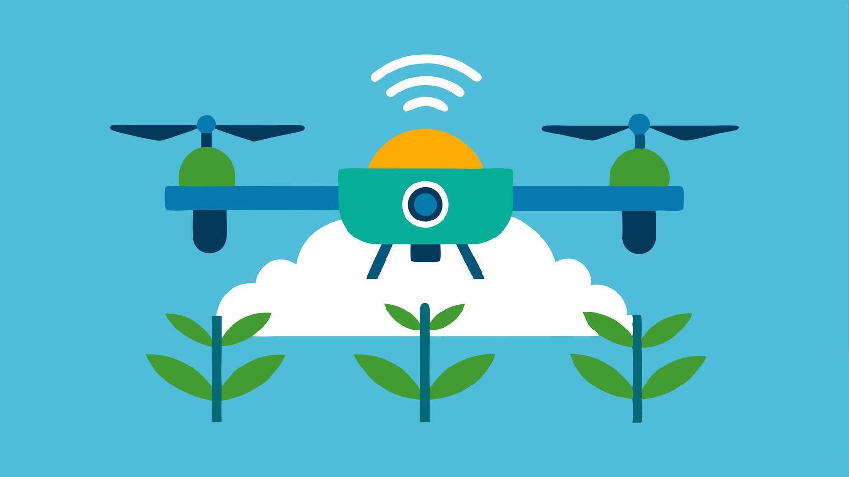 These descriptions can be used to create clear and engaging illustrations related to smart agriculture drones.. vector
