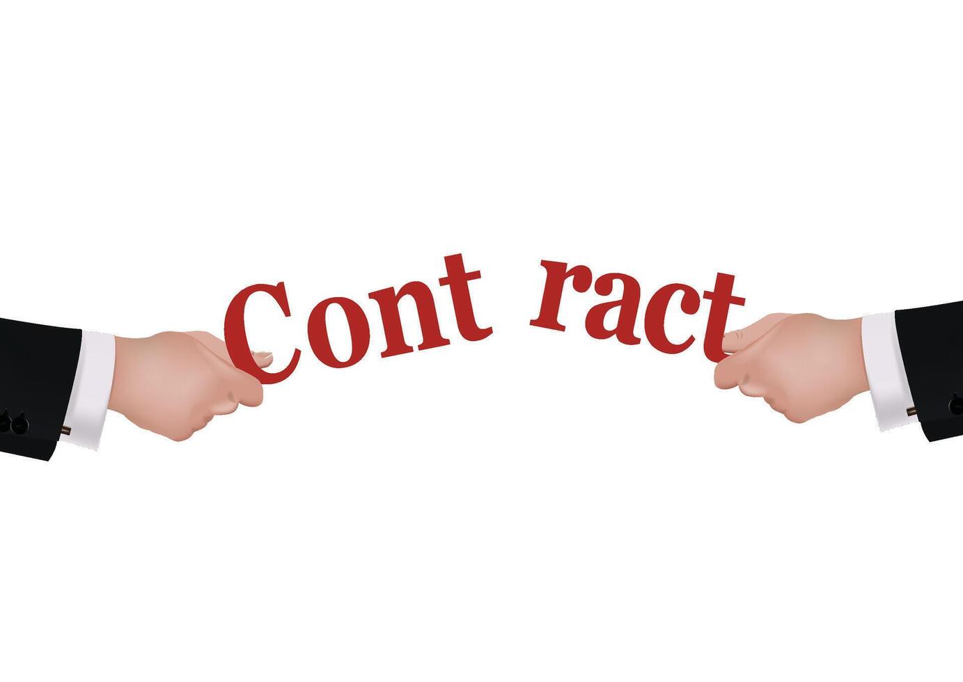 opposing hands that contain and break the contract- vector