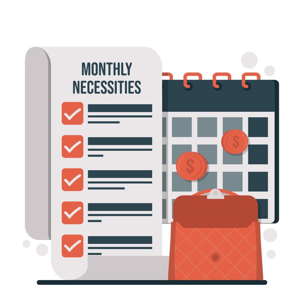 Budget planning Saving Mortgage concept with icons design, illustration vector