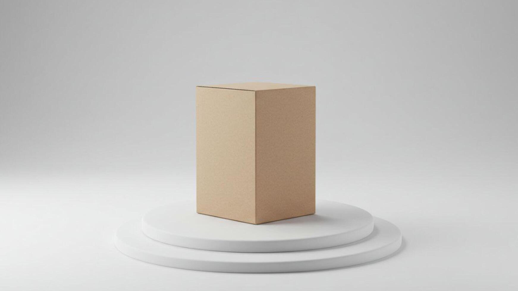 3D Rendered Cardboard Box photo