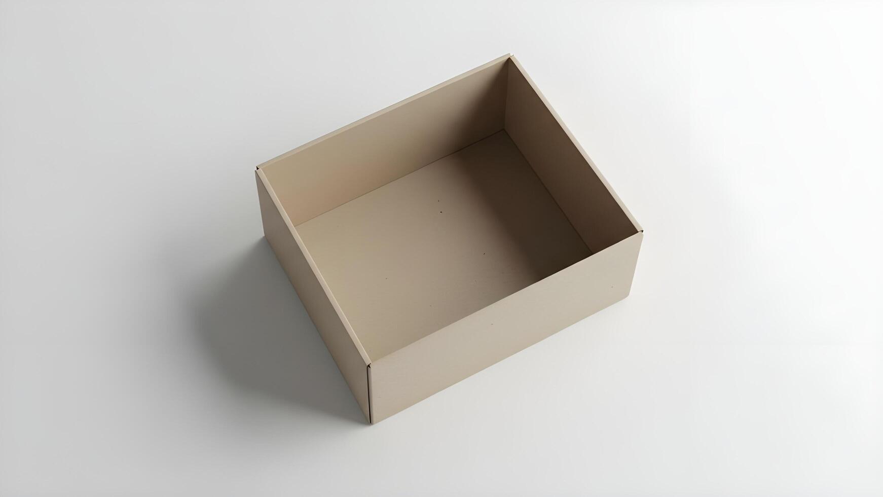3D rendered cardboard light brown box photo