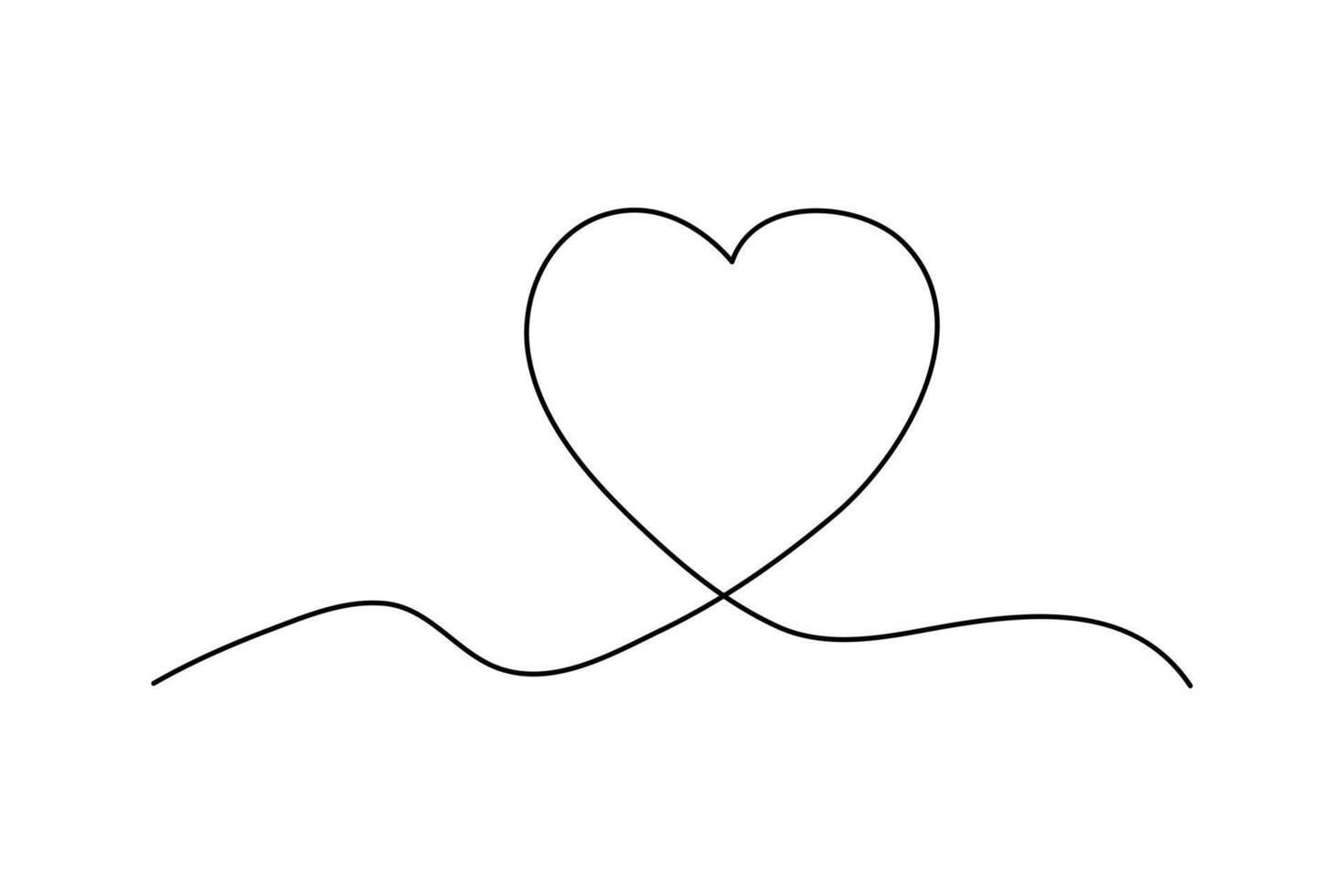 Minimal one line love symbol abstract illustration vector