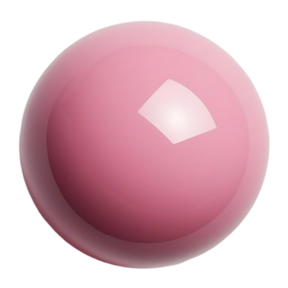 Smooth Shiny Pink Sphere with Gentle Highlight on Clear Background png