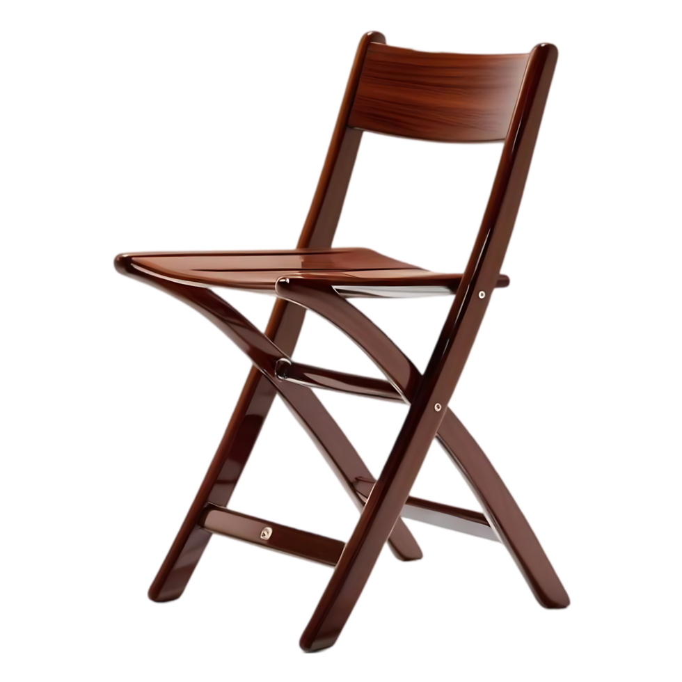 Portable Wooden Folding Chair with Slatted Seat and Backrest png