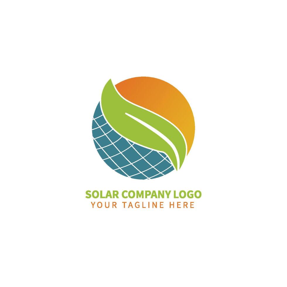 solar company logo template vector