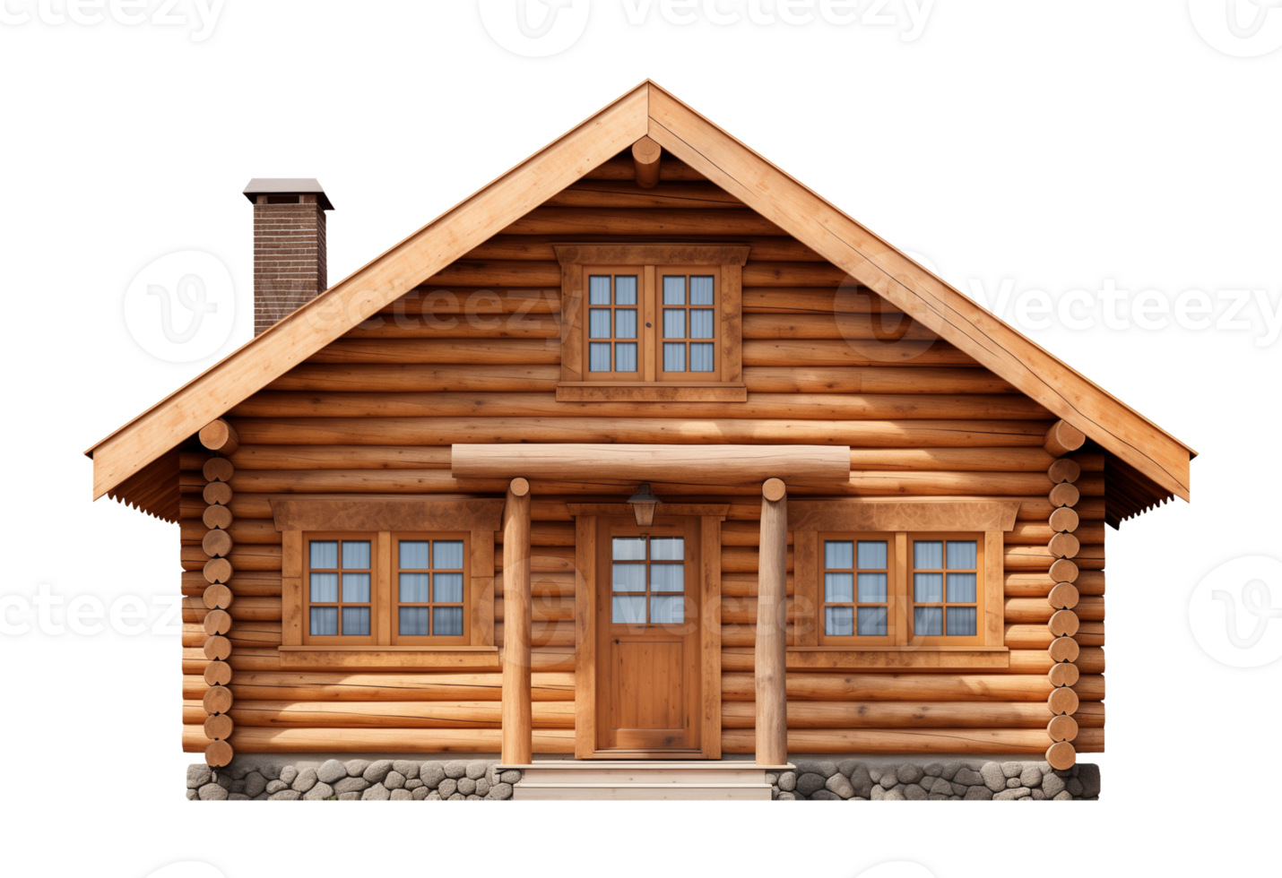 Log Cabin Front View Isolated on Transparent Background png
