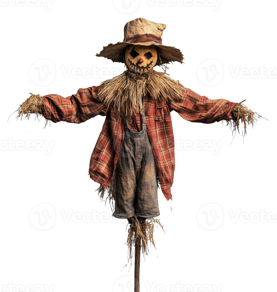 Old Scarecrow Isolated on Transparent Background png
