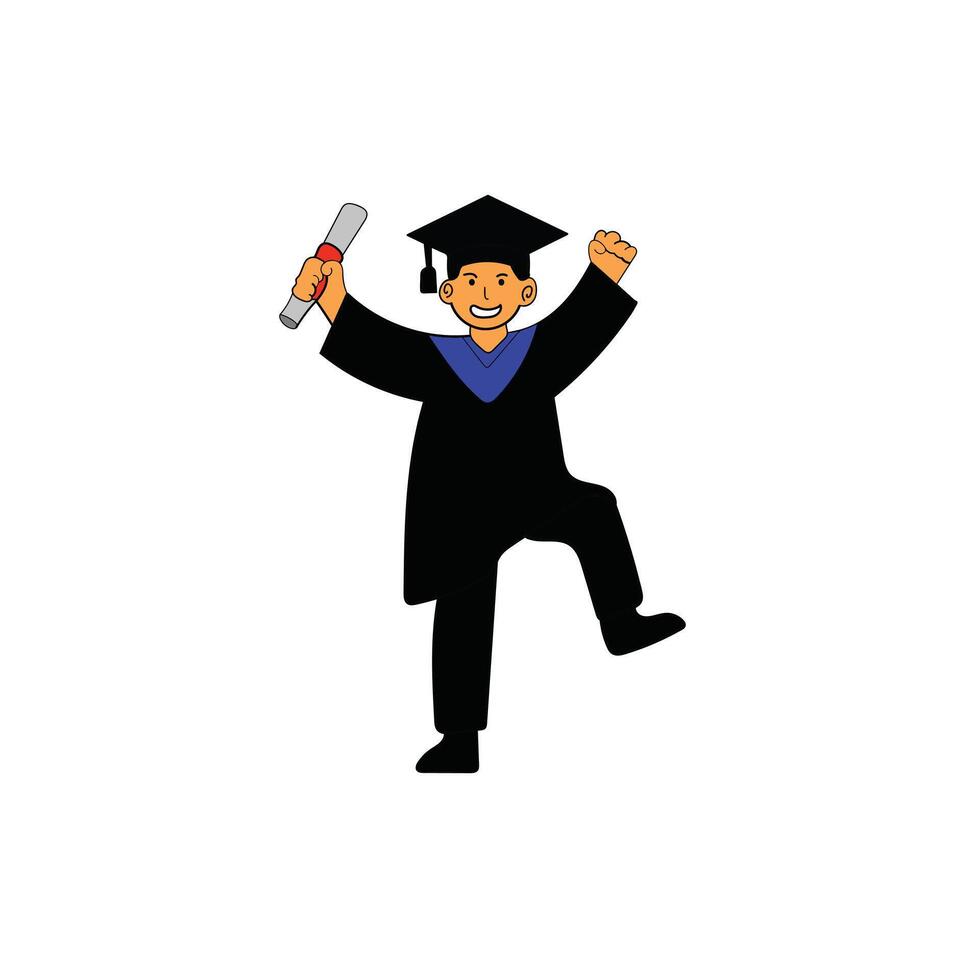 Happy graduation, graduates are happy to bring their diplomas, celebrating graduation day vector