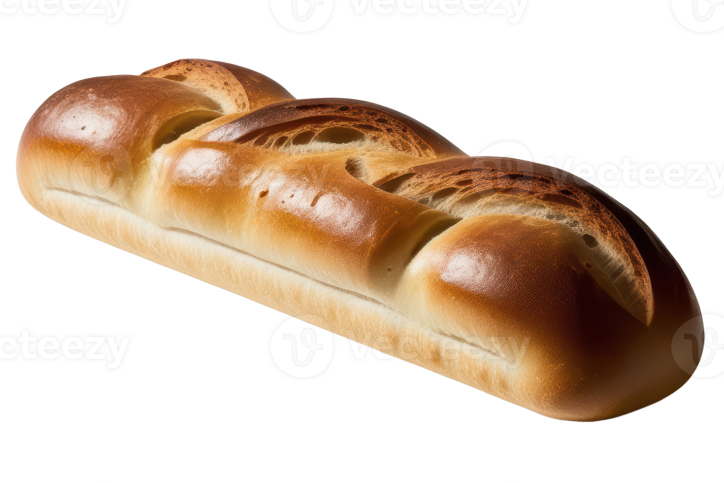 Freshly baked loaf of soft white bread isolated on a transparent background png