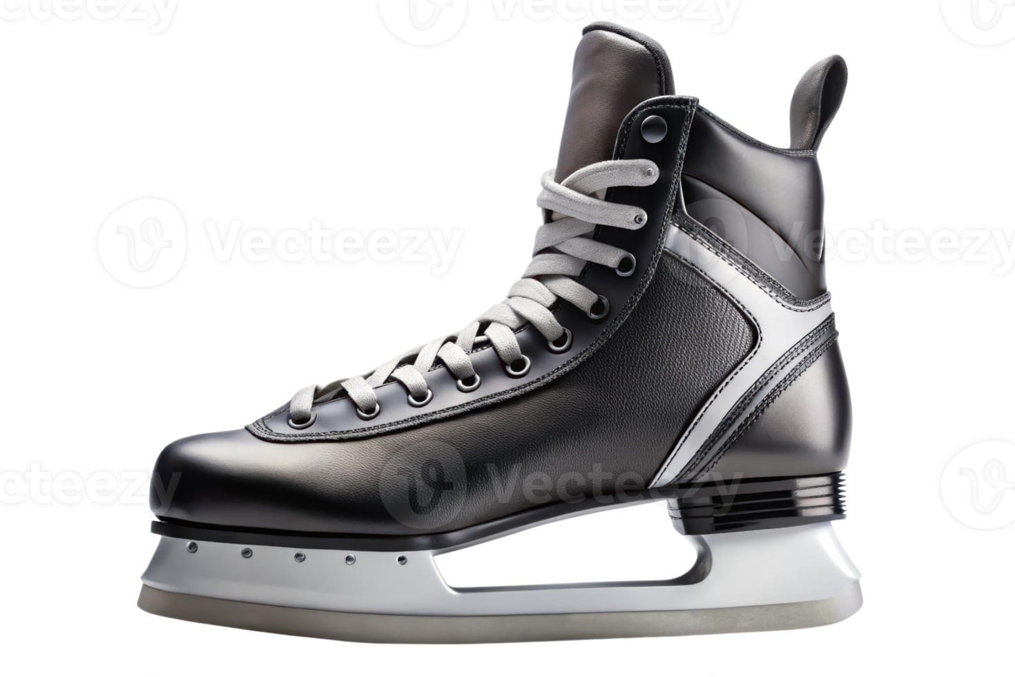 Classic black ice skate isolated on a transparent background png