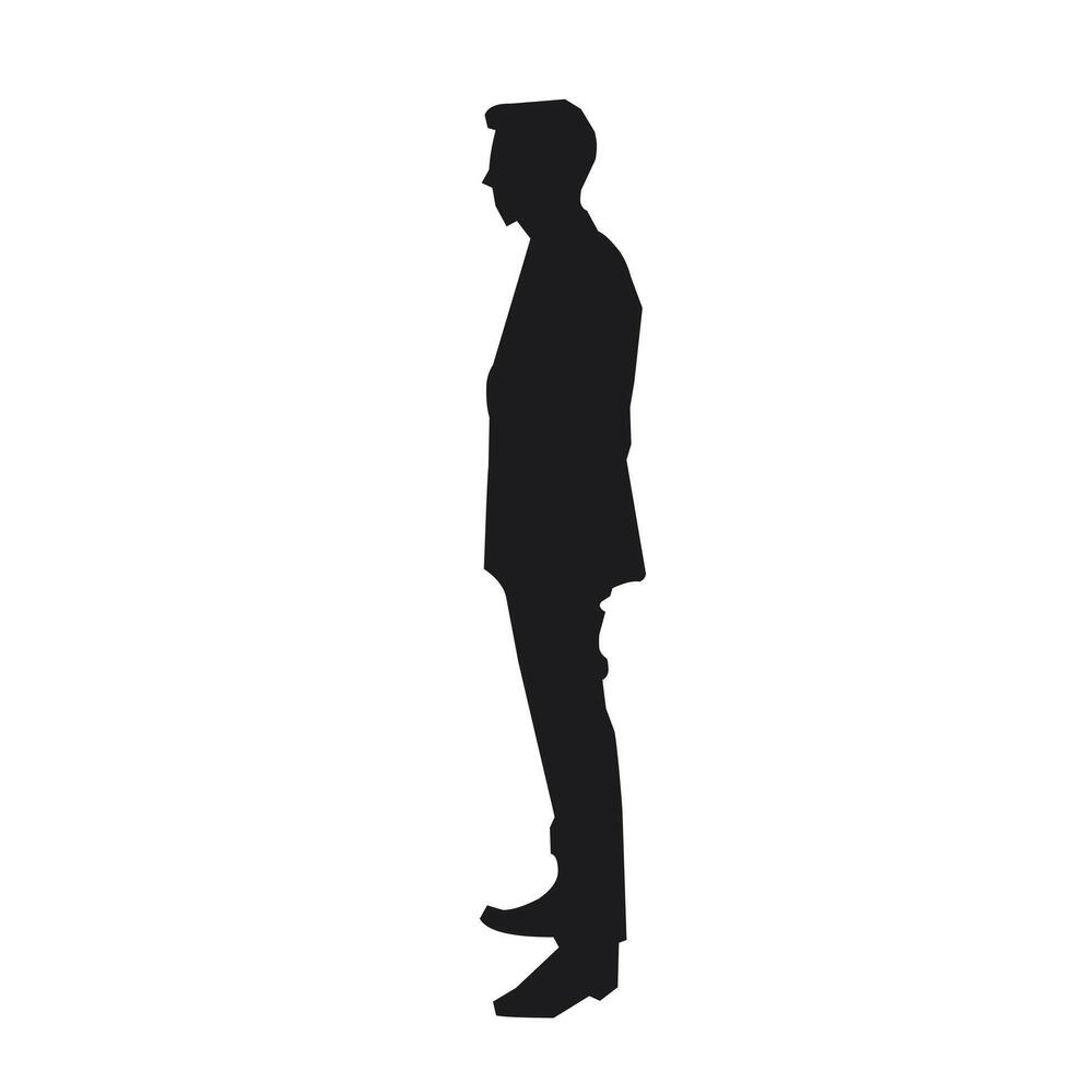 silhouette of a man in a suit standing illustration vector