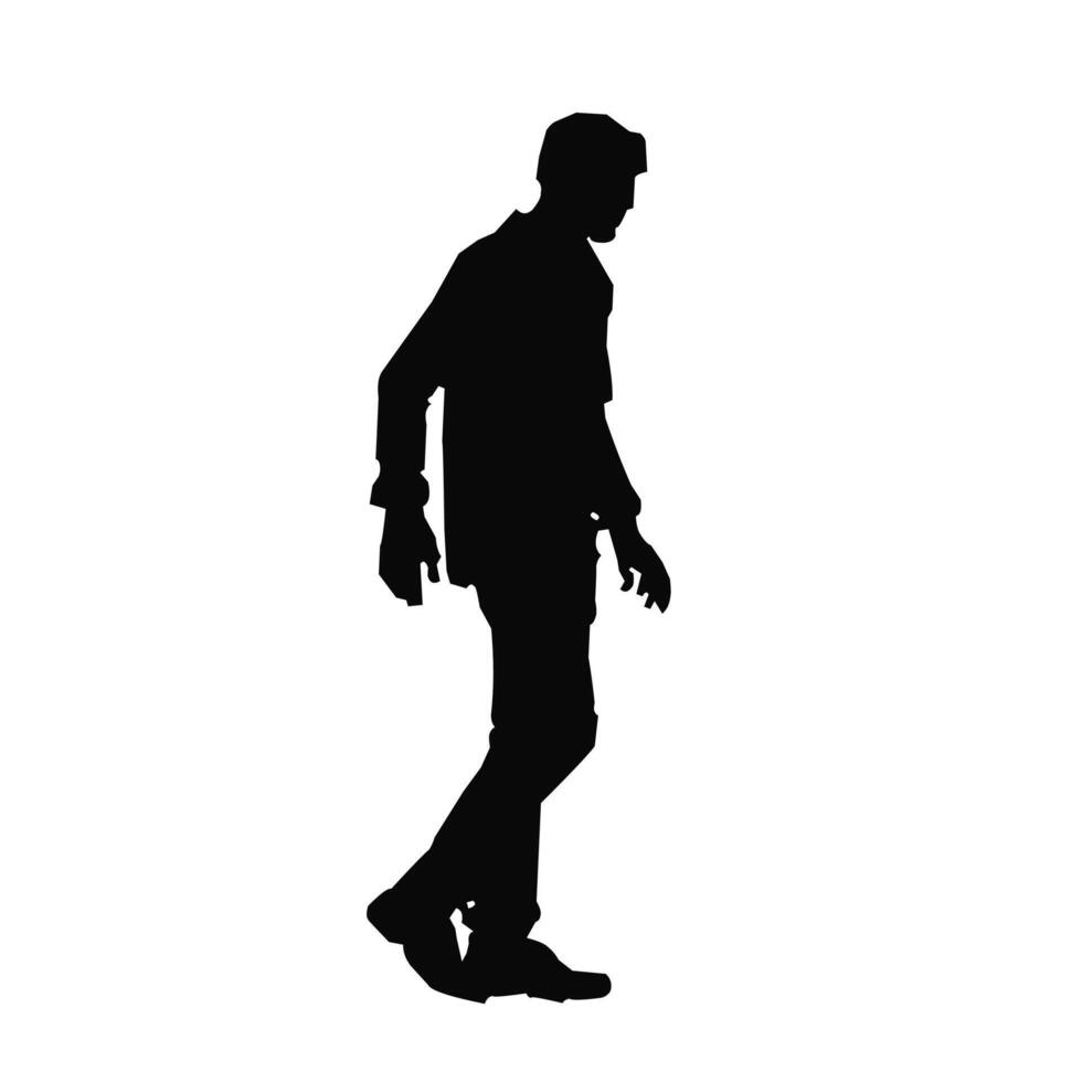 silhouette of zombie man walking on white background vector