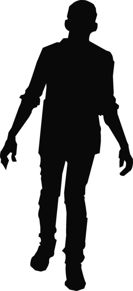 Zombie man walking with his hands in his pockets vector