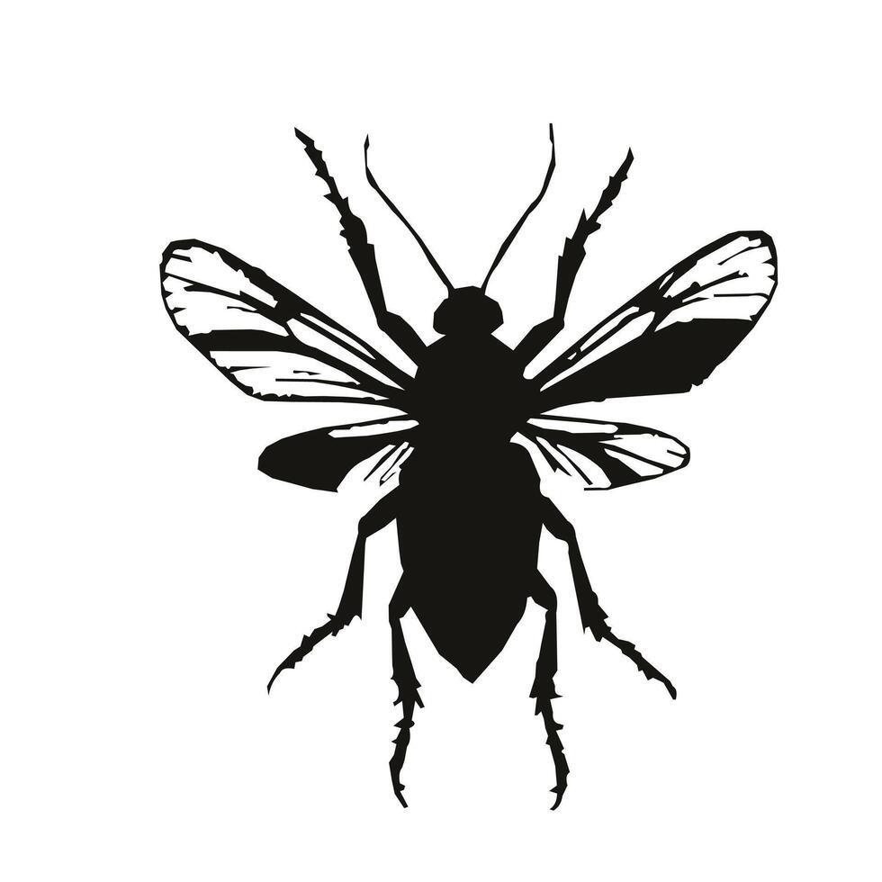 Insect silhouette wild life vector