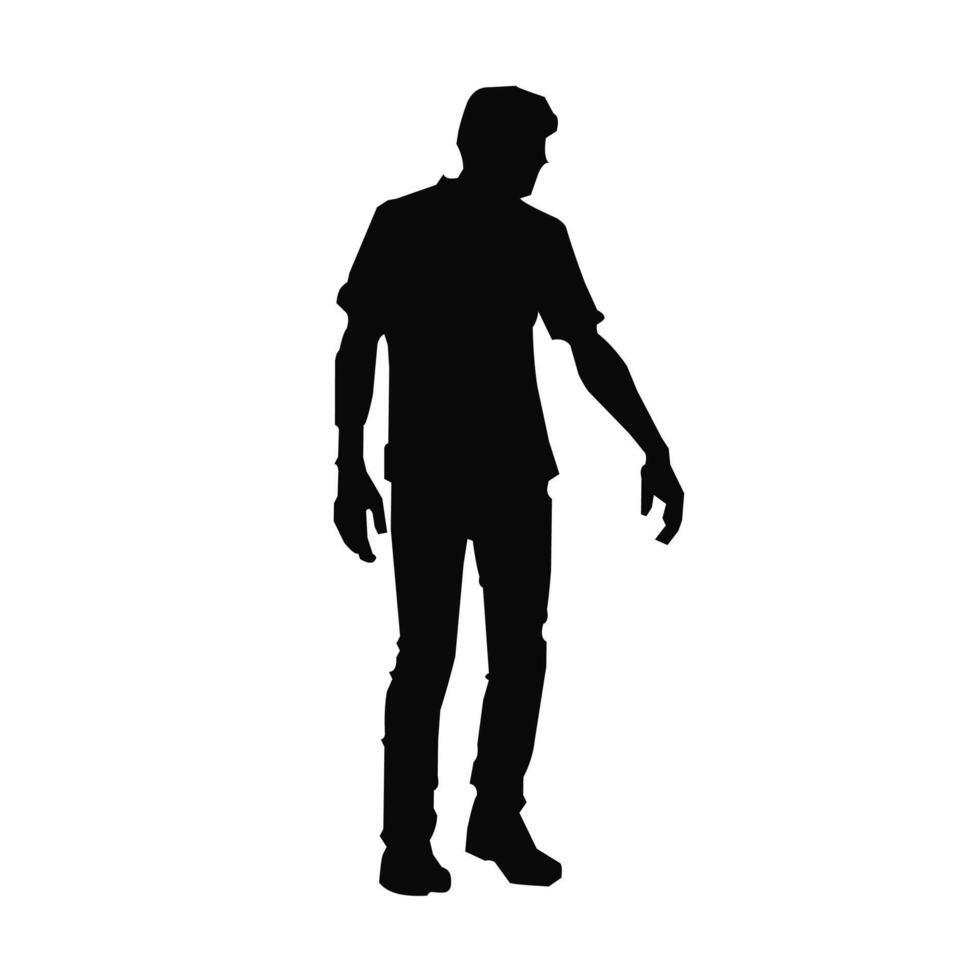 a zombie silhouette of a man walking in the dark vector
