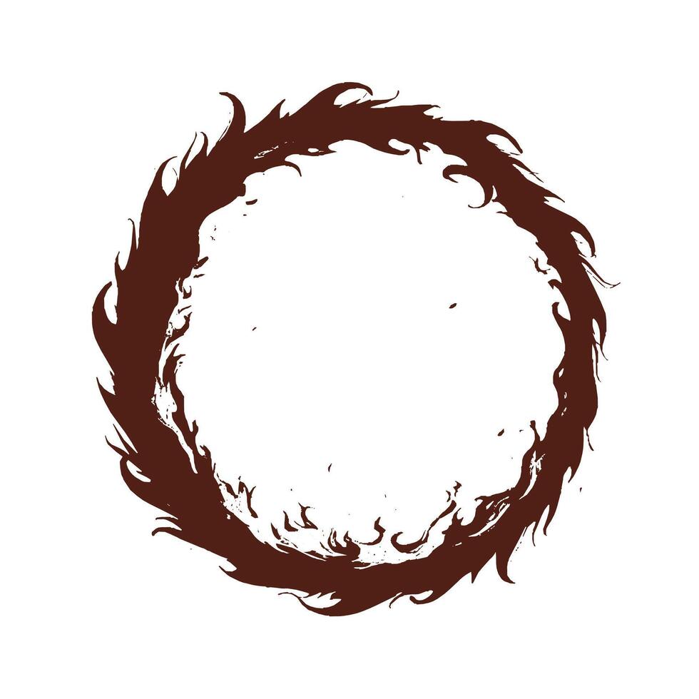 a circle with a black and brown swirl in it vector
