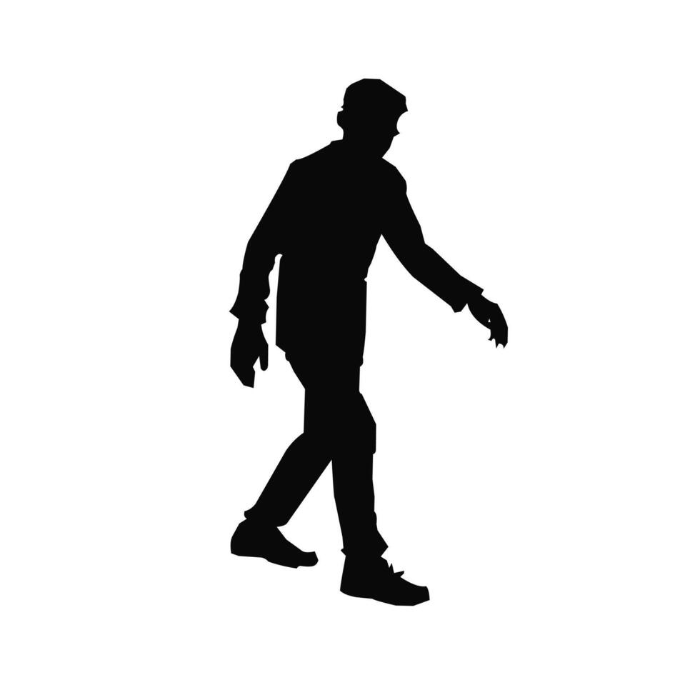 silhouette of man walking on white background illustration vector