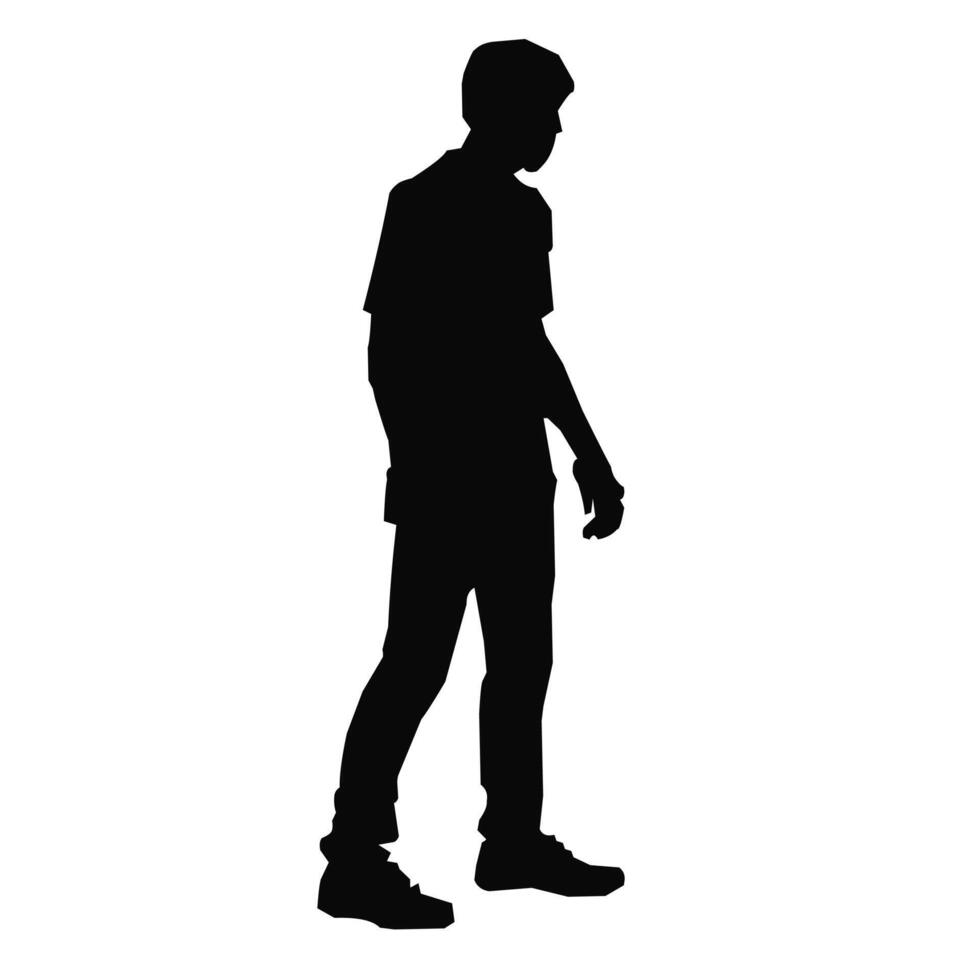 silhouette of a man walking in the street vector
