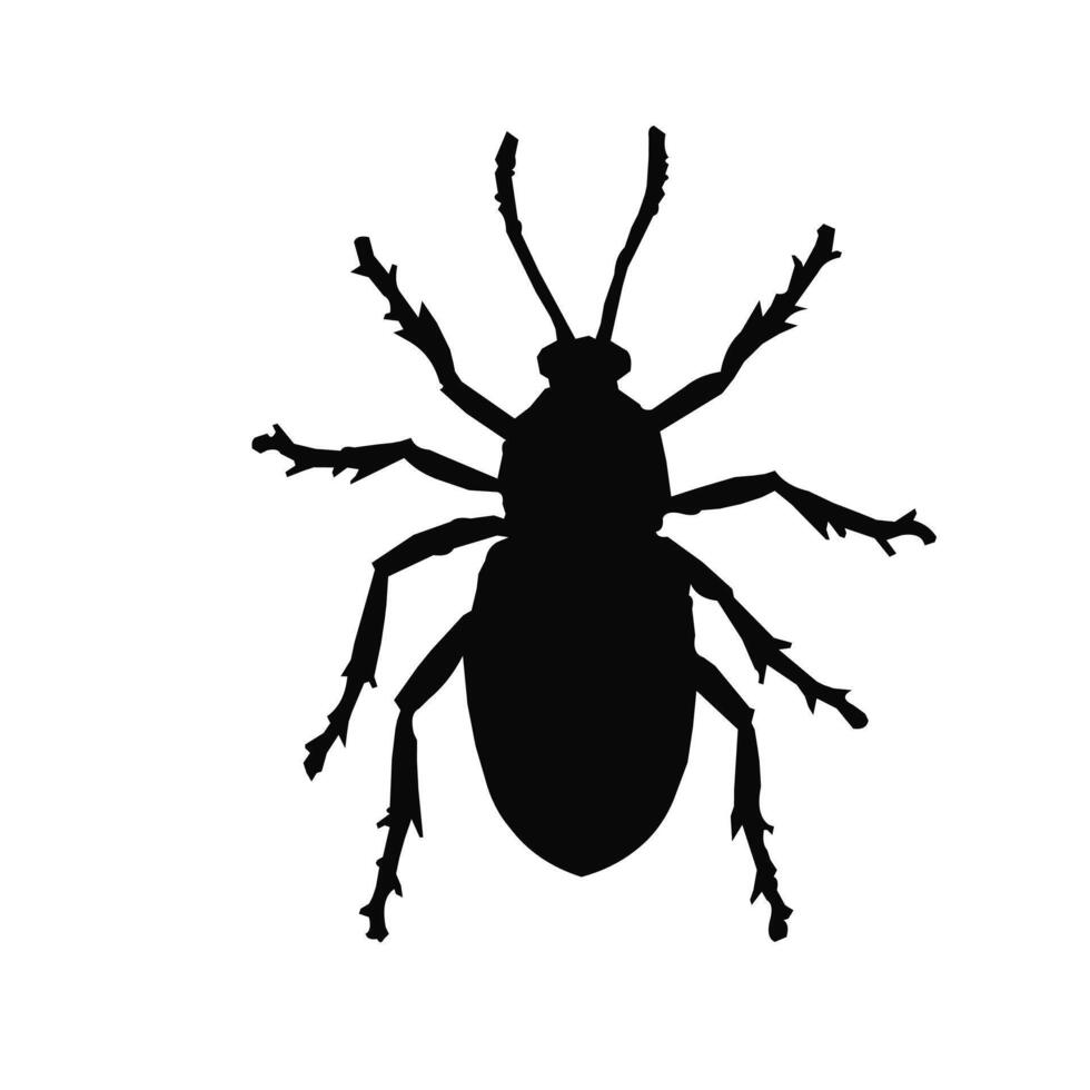 a black silhouette of a bug white background vector