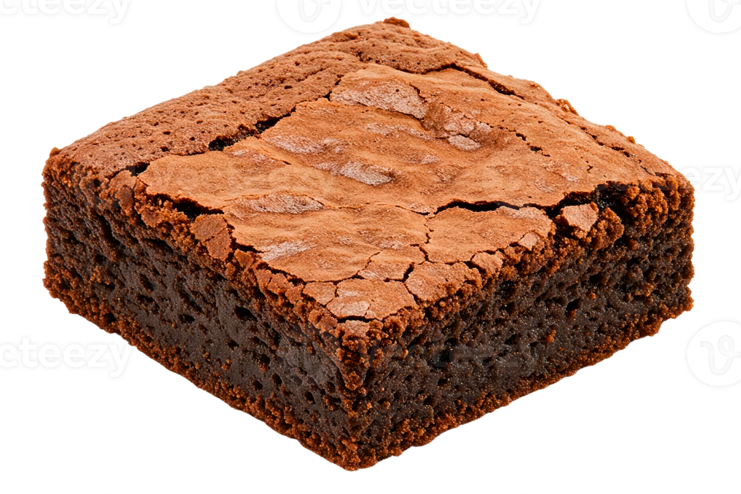 Delicious chocolate brownie square treat isolated on a transparent background png
