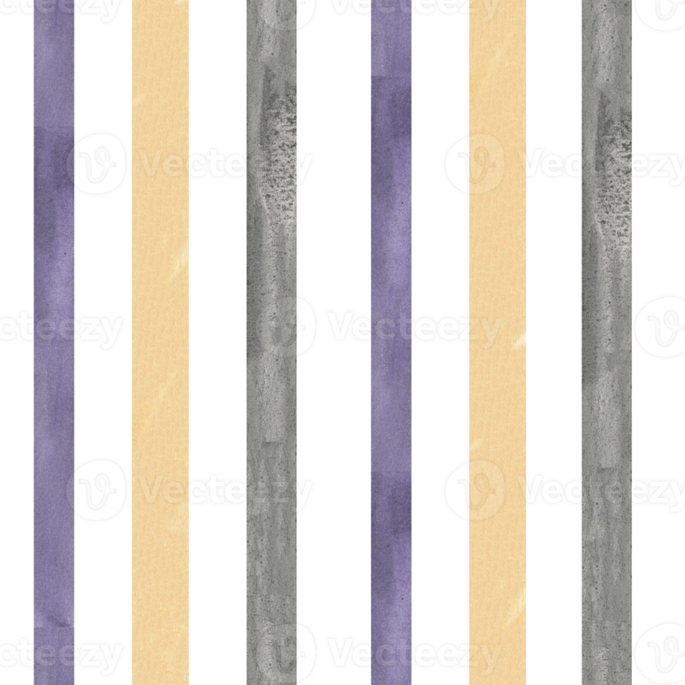 Stripes Halloween watercolor seamless pattern. Hand drawn geometric background in orange, purple and black lines,autumn scary seasonal clipart for festive packing, textile,fabric design png