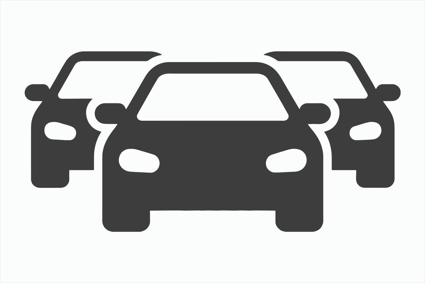 Simple Icon of Three Cars Driving in a Row vector