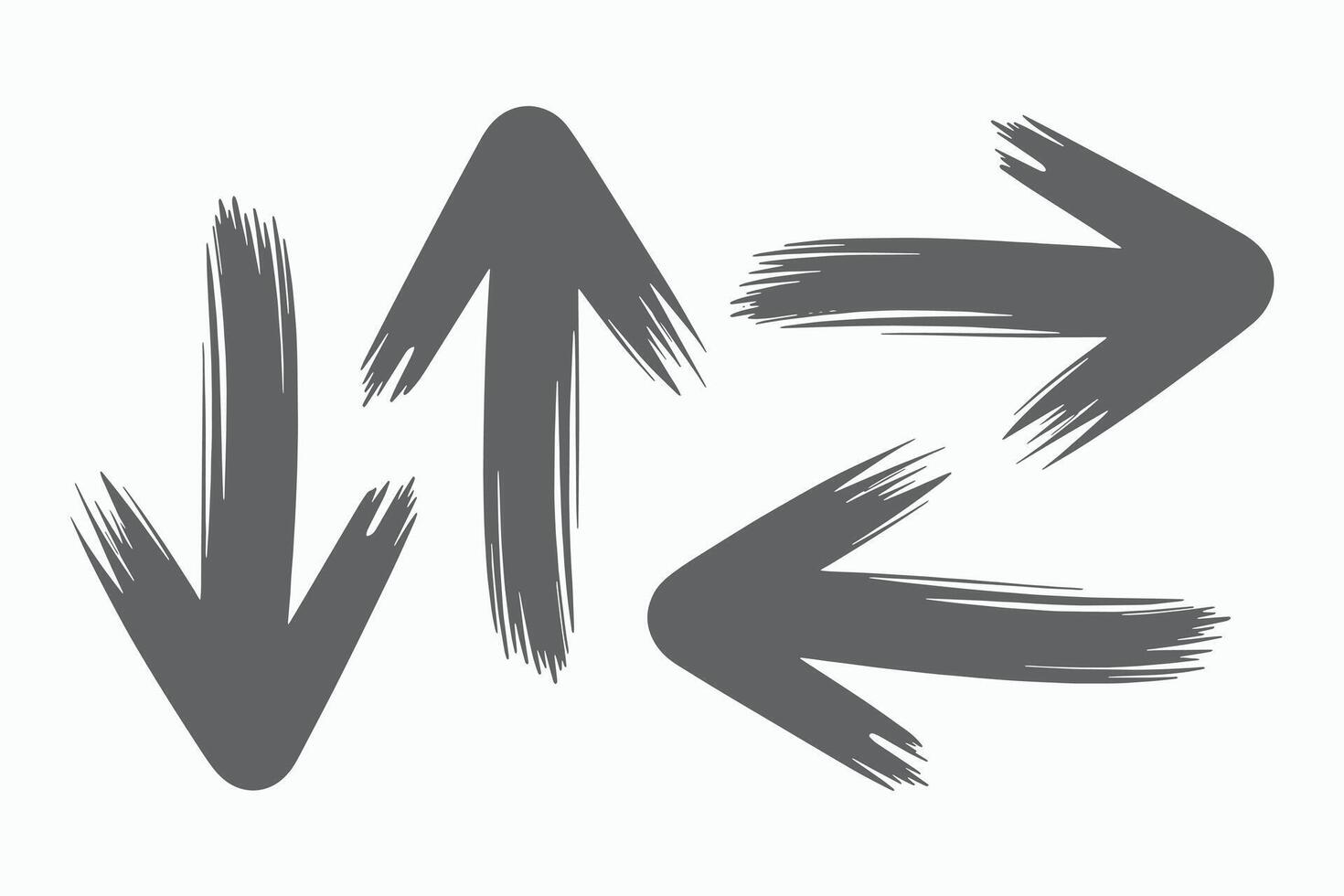 Hand Painted Arrows Set Up Down Left Right Direction vector