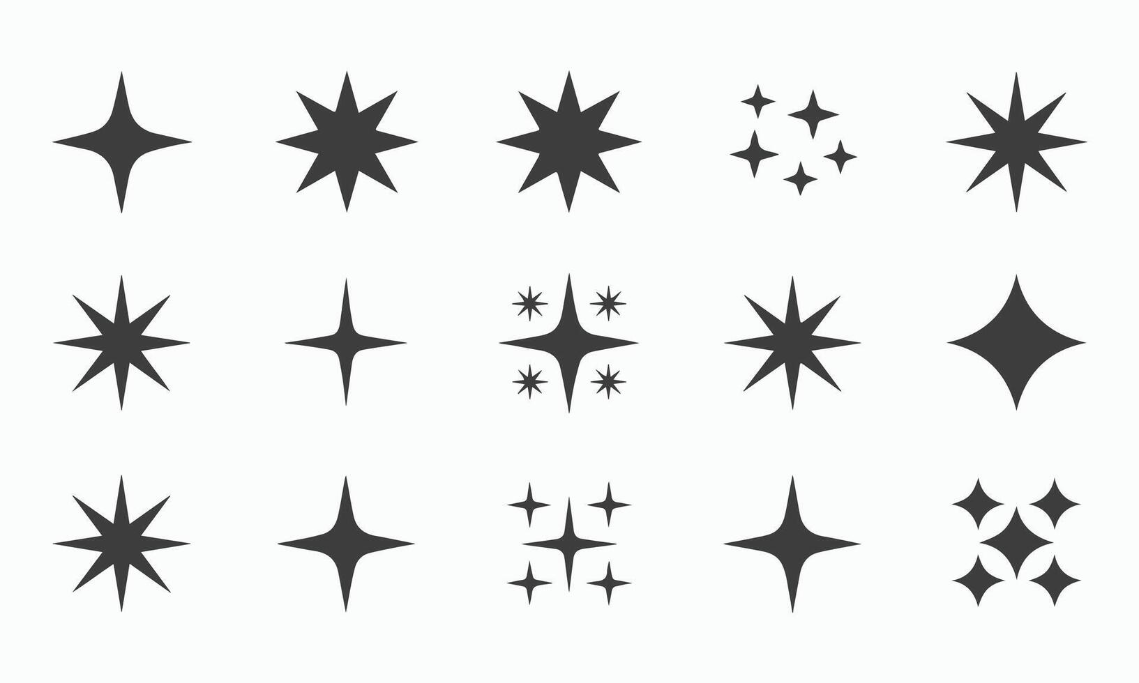 Collection of Sparkle and Star Icons for Design vector