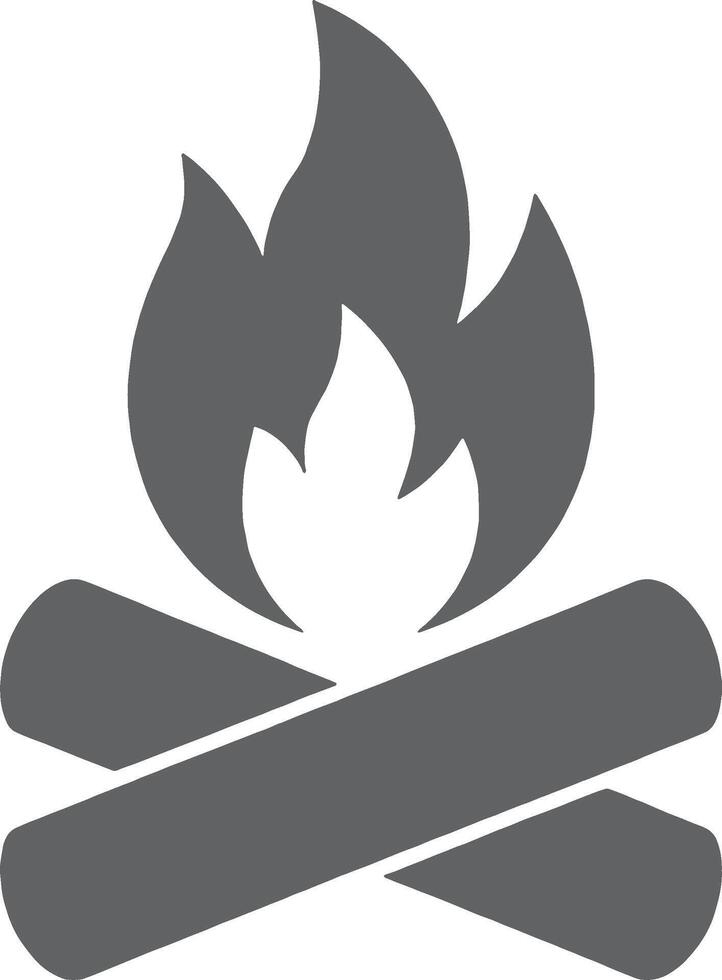 Simple Campfire Icon Firewood and Flames Illustration vector