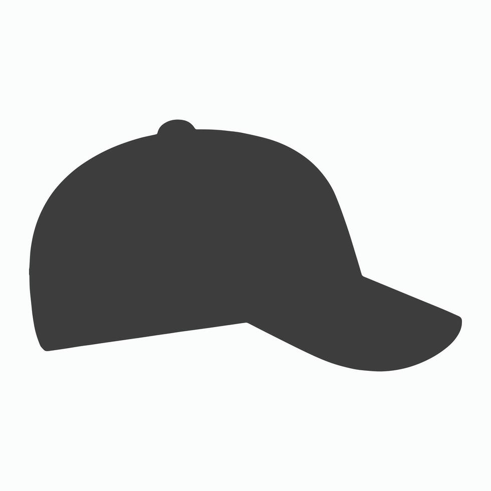 Simple Side View Silhouette of a Baseball Cap vector
