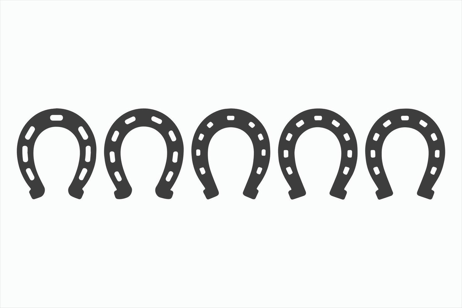 Five Gray Horseshoes in a Row Simple Design vector