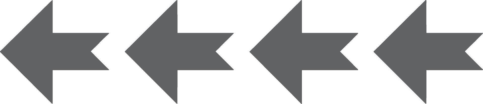 Four Geometric Left Arrows Design Element Set vector