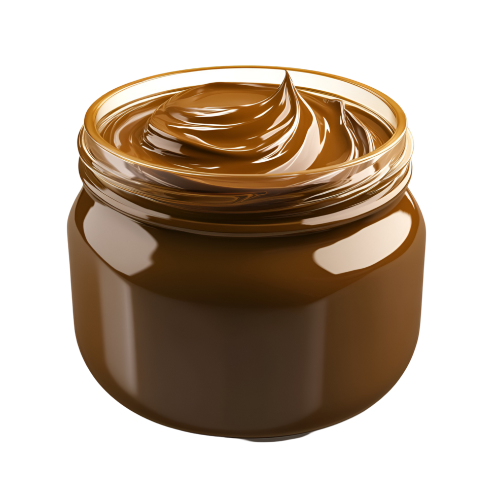 Tasty Chocolate Hazelnut Spread Jar Displayed On Transparent Background For Gourmet Food Projects png