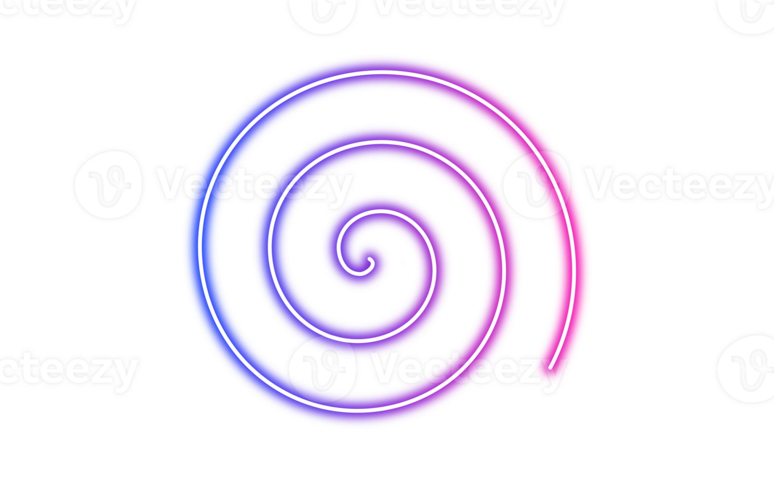 Colorful neon spiral with a smooth blue to pink gradient glow on a transparent background png